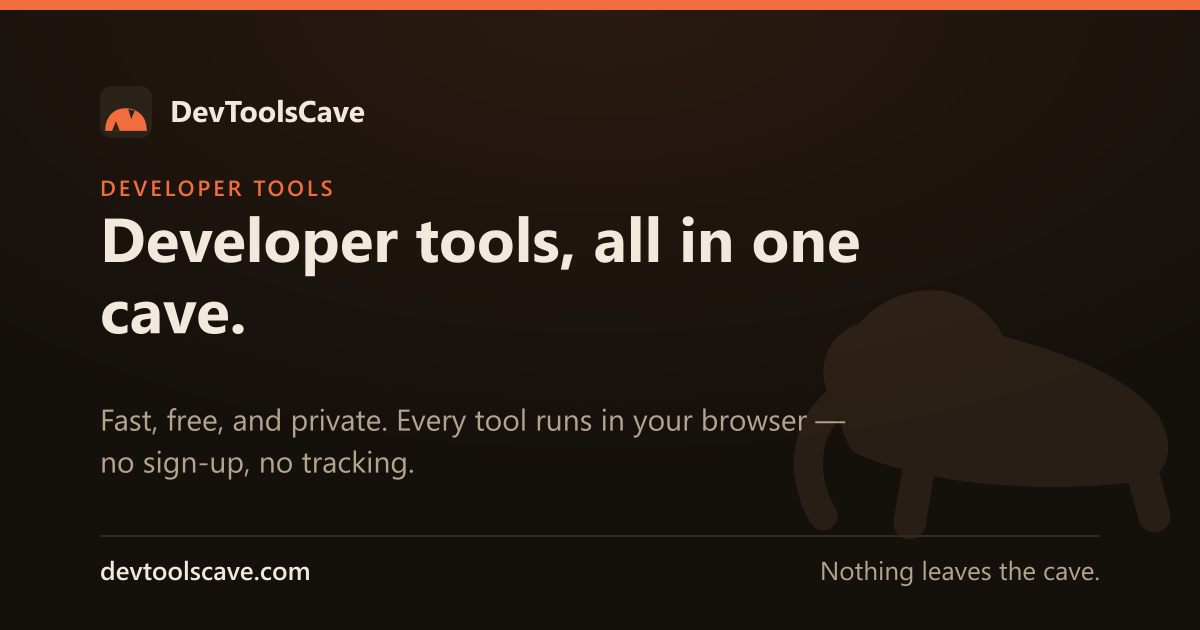 Built a dev tools site that runs entirely in the browser - no uploads, no accounts. Would love a gut logo