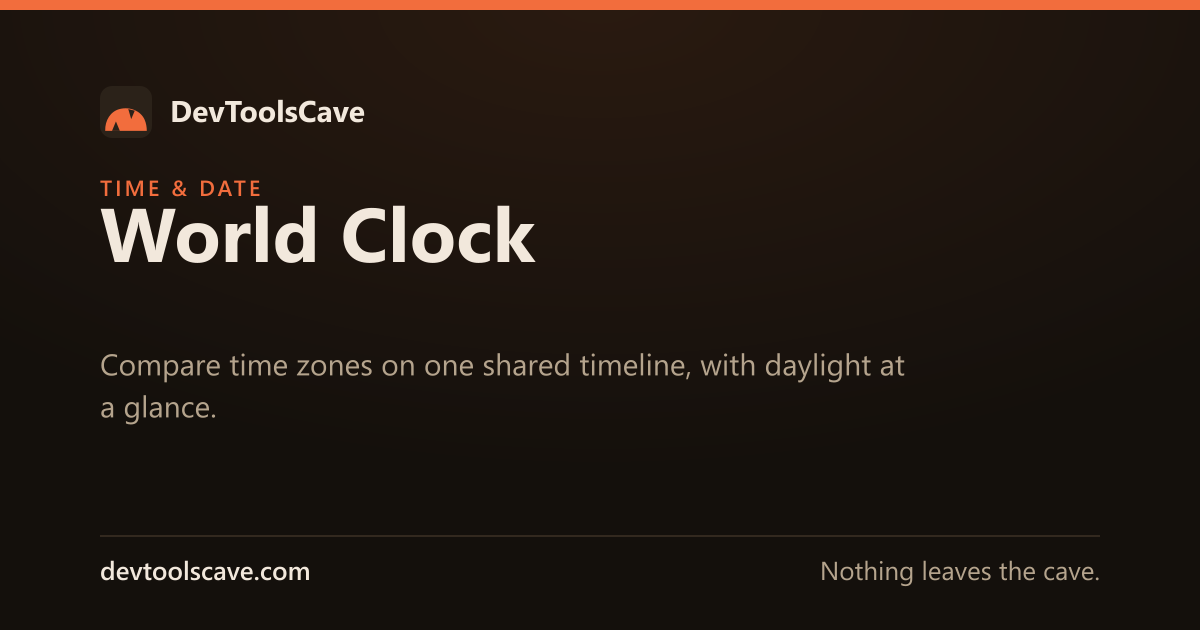 I built a world clock where the time difference is something you look at, not something you calculat logo